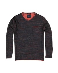 dunkelbrauner Pullover mit einem V-Ausschnitt von ENGBERS