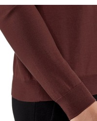 dunkelbrauner Pullover mit einem V-Ausschnitt von Falke