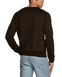 dunkelbrauner Pullover mit einem V-Ausschnitt von Gant