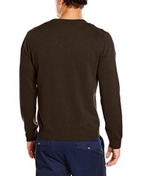 dunkelbrauner Pullover mit einem V-Ausschnitt von Gant