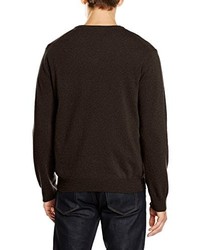 dunkelbrauner Pullover mit einem V-Ausschnitt von Gant