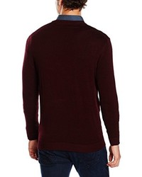 dunkelbrauner Pullover mit einem V-Ausschnitt von Selected Homme
