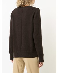 dunkelbrauner Pullover mit einem V-Ausschnitt von The Row