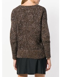 dunkelbrauner Pullover mit einem V-Ausschnitt von Nude