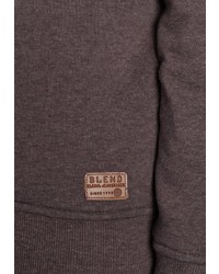 dunkelbrauner Pullover mit einem zugeknöpften Kragen von BLEND