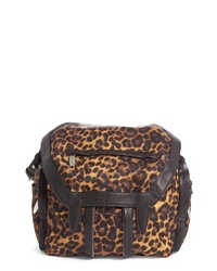 dunkelbrauner Rucksack mit Leopardenmuster