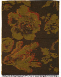 dunkelbrauner Schal mit Blumenmuster