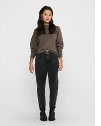 dunkelbrauner Strick Pullover von Only