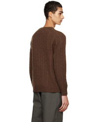 dunkelbrauner Strickpullover von Beams Plus