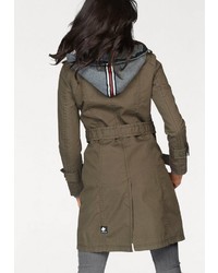 dunkelbrauner Trenchcoat von khujo