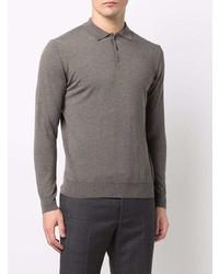 dunkelbrauner Wollpolo pullover von Corneliani