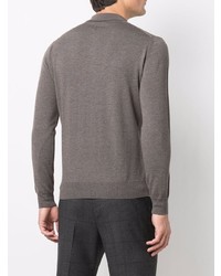 dunkelbrauner Wollpolo pullover von Corneliani