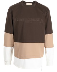 dunkelbraunes bedrucktes Langarmshirt von Mastermind World