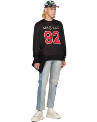 dunkelbraunes bedrucktes Sweatshirt von Alexander McQueen