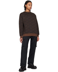 dunkelbraunes bedrucktes Sweatshirt von Moschino