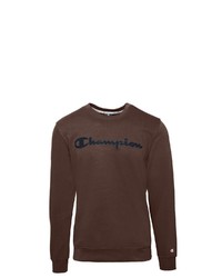 dunkelbraunes bedrucktes Sweatshirt von Champion