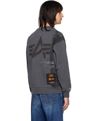 dunkelbraunes bedrucktes Sweatshirt von AAPE BY A BATHING APE