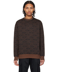 dunkelbraunes bedrucktes Sweatshirt von Moschino
