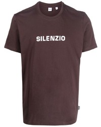 dunkelbraunes bedrucktes T-Shirt mit einem Rundhalsausschnitt von Aspesi