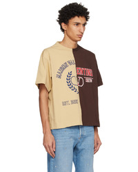 dunkelbraunes bedrucktes T-Shirt mit einem Rundhalsausschnitt von Valentino