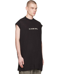 dunkelbraunes bedrucktes T-Shirt mit einem Rundhalsausschnitt von Rick Owens