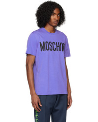 dunkelbraunes bedrucktes T-Shirt mit einem Rundhalsausschnitt von Moschino