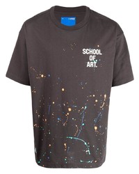 dunkelbraunes bedrucktes T-Shirt mit einem Rundhalsausschnitt von Chocoolate