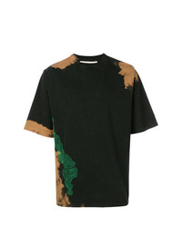 dunkelbraunes bedrucktes T-Shirt mit einem Rundhalsausschnitt von Damir Doma