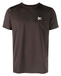 dunkelbraunes bedrucktes T-Shirt mit einem Rundhalsausschnitt von District Vision