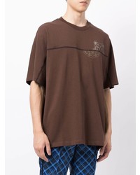 dunkelbraunes bedrucktes T-Shirt mit einem Rundhalsausschnitt von Kenzo