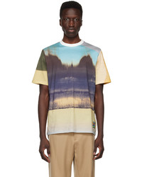 dunkelbraunes bedrucktes T-Shirt mit einem Rundhalsausschnitt von Paul Smith