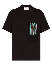 dunkelbraunes bedrucktes T-Shirt mit einem Rundhalsausschnitt von Song For The Mute