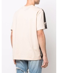 dunkelbraunes bedrucktes T-Shirt mit einem Rundhalsausschnitt von Just Cavalli