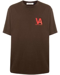 dunkelbraunes bedrucktes T-Shirt mit einem Rundhalsausschnitt von UNDERCOVE