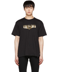 dunkelbraunes bedrucktes T-Shirt mit einem Rundhalsausschnitt von VERSACE JEANS COUTURE
