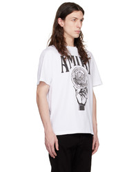 dunkelbraunes bedrucktes T-Shirt mit einem Rundhalsausschnitt von Amiri