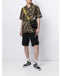 dunkelbraunes Camouflage Kurzarmhemd von AAPE BY A BATHING APE