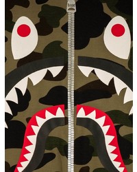 dunkelbraunes Camouflage T-Shirt mit einem Rundhalsausschnitt von A Bathing Ape