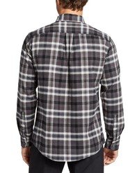 dunkelbraunes Flanell Langarmhemd mit Schottenmuster von Eddie Bauer