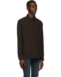 dunkelbraunes Flanell Langarmhemd von rag & bone