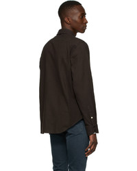 dunkelbraunes Flanell Langarmhemd von rag & bone