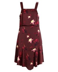dunkelbraunes Freizeitkleid mit Blumenmuster von YAS