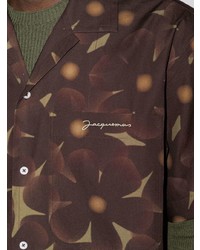 dunkelbraunes Kurzarmhemd mit Blumenmuster von Jacquemus
