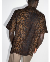 dunkelbraunes Kurzarmhemd mit Leopardenmuster von Ksubi