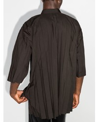 dunkelbraunes Kurzarmhemd von Issey Miyake