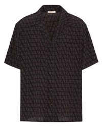 dunkelbraunes Kurzarmhemd von Valentino