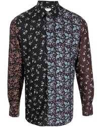 dunkelbraunes Langarmhemd mit Blumenmuster von Paul Smith