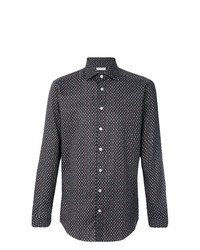 dunkelbraunes Langarmhemd mit Paisley-Muster von Etro