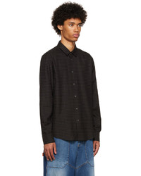 dunkelbraunes Langarmhemd mit Vichy-Muster von Barena