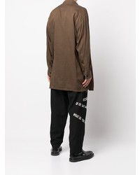 dunkelbraunes Langarmhemd von Yohji Yamamoto